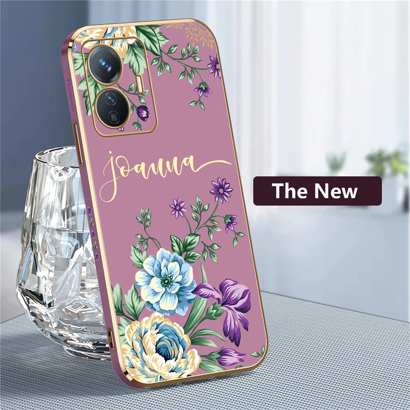 Elegant Floral Plating Silicone Shockproof Phone Case Cover