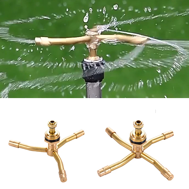 1Pc 2/3/4 Arm 360&deg;Automatic Rotary Whirling Sprinkler Garden Lawn Irrigation Watering Nozzle Spray Rotating Brass Sprayer garden sprinkler irrigation sprinklers garden irrigation nozzle garden sprayer nozzles