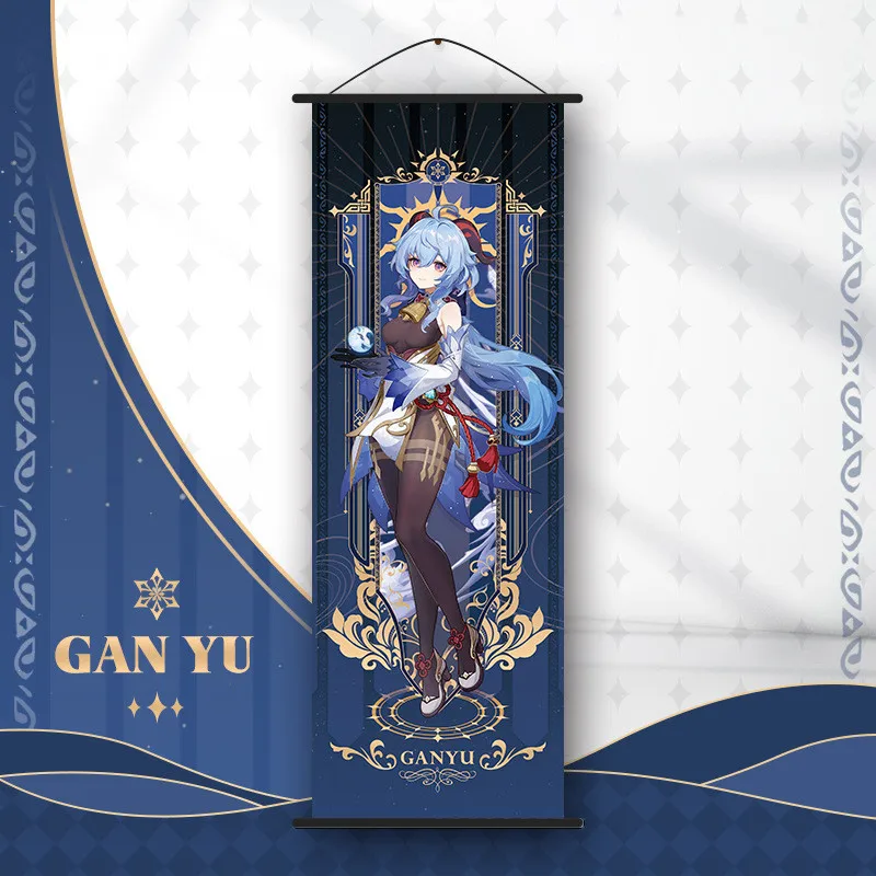 Genshin Impact Scroll Canvas Painting - Anime Wall Art Home Decor