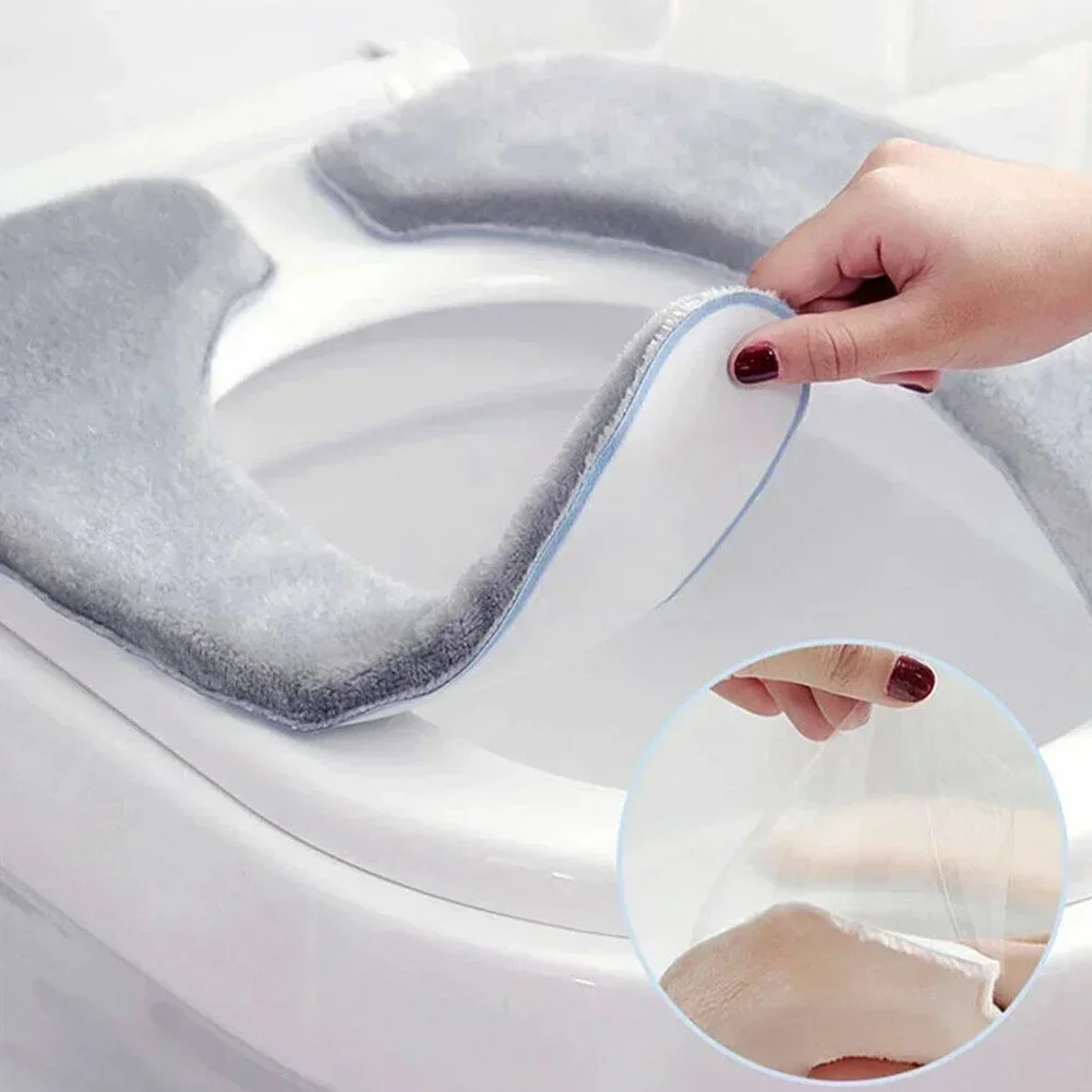 Toilet Seat Cover Toilet Mat Toilet Seat Cushion Washable Soft Warmer Mat Cover Pad Bathroom Accessories