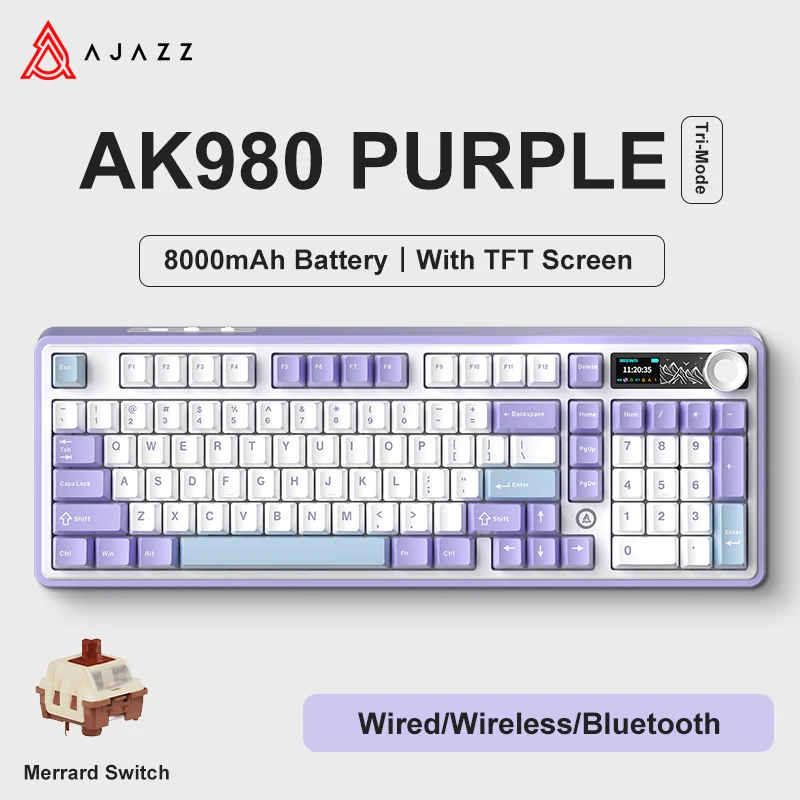 Ajazz AK980 Gaming Mechanical Keyboard Wireless/Bluetooth/Wired