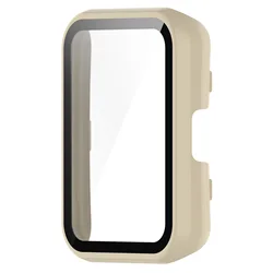 Premium Tempered Glass Screen Protector with Durable Hard PC Case Cover (Beige)