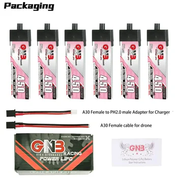 GAONENG GNB 1S 450mAh 3.8V 80C HV Lipo Battery With A30 Plug For FPV Drone PRO Tiny Whoop Micro Quadcopter DIY VS BETAFPV BT2.0 1