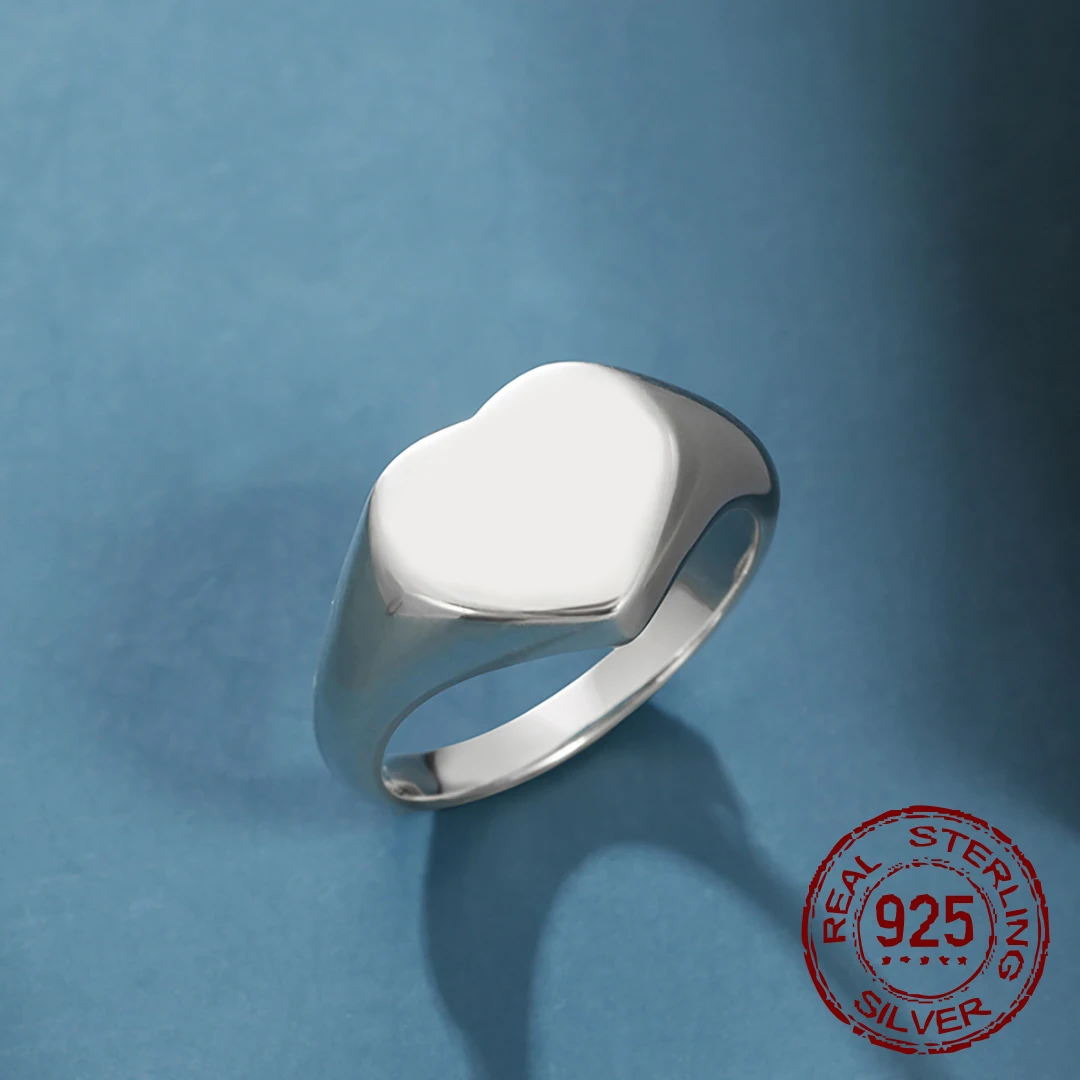 

925 Sterling Silver Heart-shaped Delicate Ladies Ring Valentine's Anniversary Object Jewelry for Ladies
