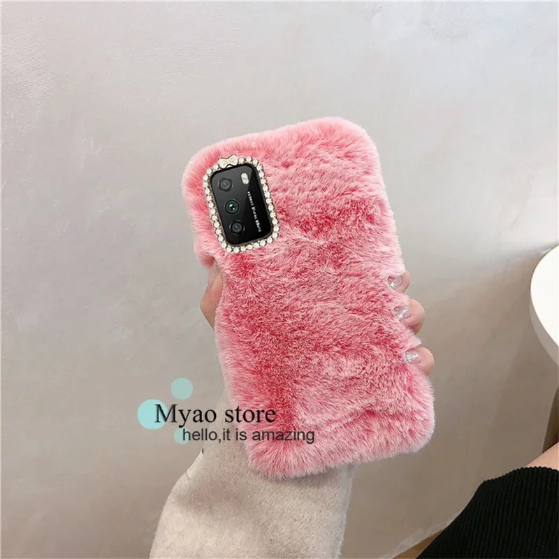 Cartoon Capybara Plush Fur Fluffy Phone Case Cover