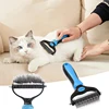 Cat Hair Removal Comb Dog Hair Removal Brush Stainless Steel Double Sided Pet Grooming Brush Removing Tangles Cat Accessories 1