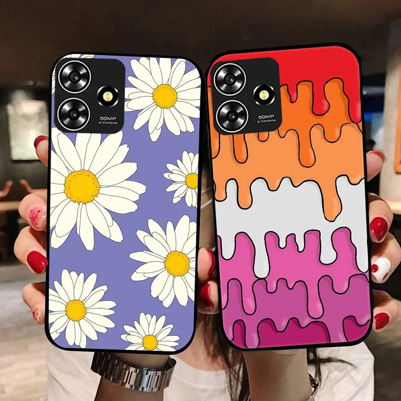 Floral Painted Silicone Case – Stylish TPU Cover