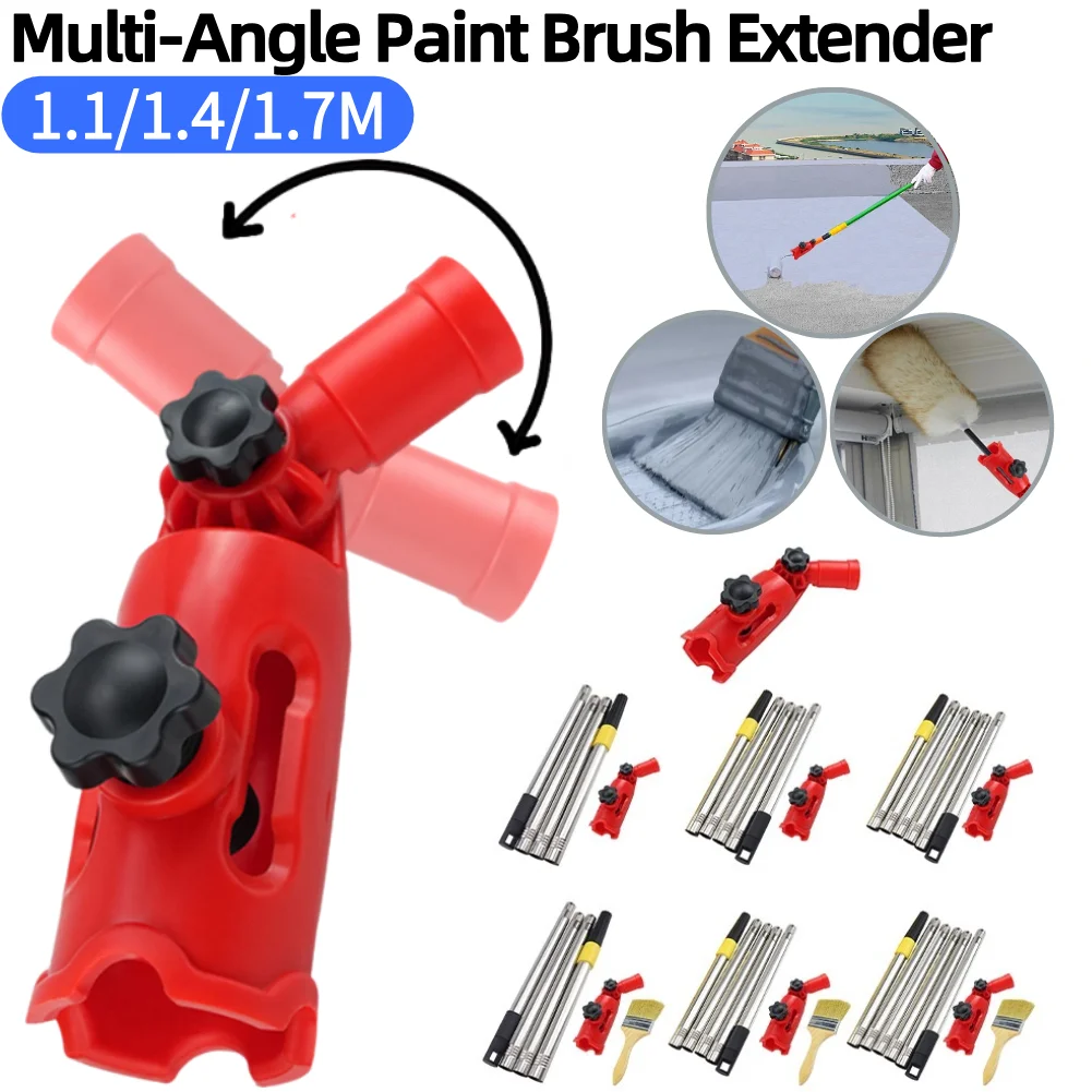 Multi-Angle Paint Brush Extender Paint Pole Extension Device Detachable Retractable Roller Extension Pole for High Ceiling