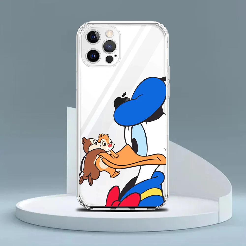 Donald Duck Mickey Clear Case For Apple iPhone 13 11 12 Pro Max 7 + XR 8 X 6 6S Plus XS 2022 Transparent Soft Phone Cover cheap iphone 13 mini case
