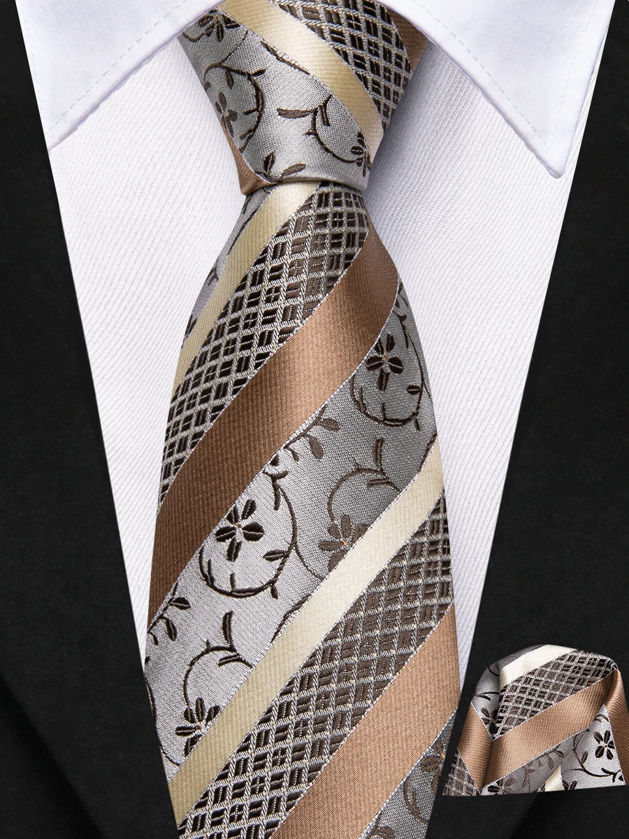 Woven Necktie Hi-Tie Boys Girls Champagne Solid Tie For Children Handky Child Silk Necktie 120CM Long 6CM Wide Student Kids Uniform Tie