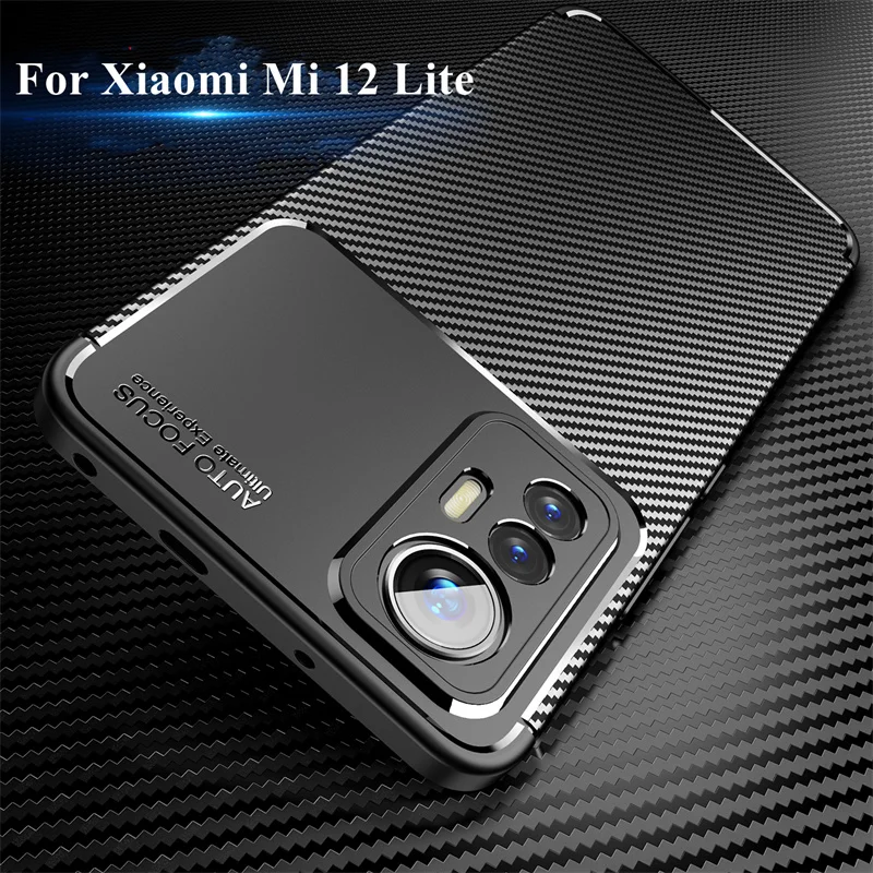 Per Xiaomi Mi 12 Lite Custodia Per Xiaomi 12 Lite Cover Luxury Business Soft Paraurti Protettivo In Fibra Di Carbonio Xiaomi Mi 12 Lite