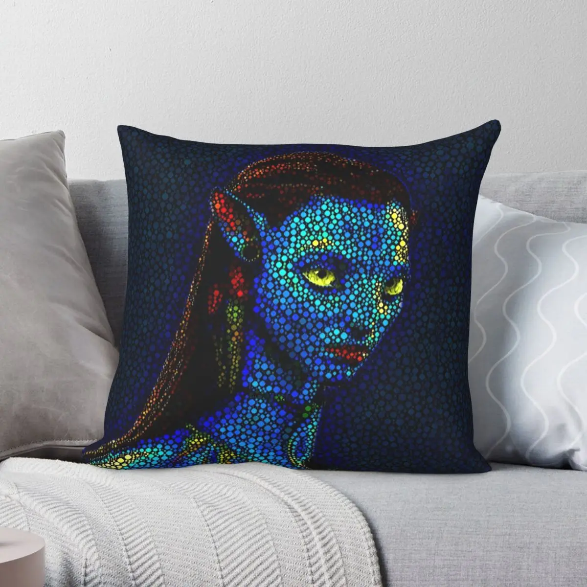 

Neytiri Avatar Square Pillowcase Polyester Linen Velvet Creative Zip Decor Bed Cushion Cover Wholesale