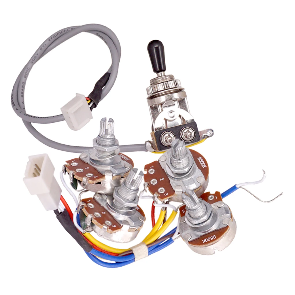 Electric Guitar Circuit Wiring, Volume Control 500K K + Pickup Selector Switch