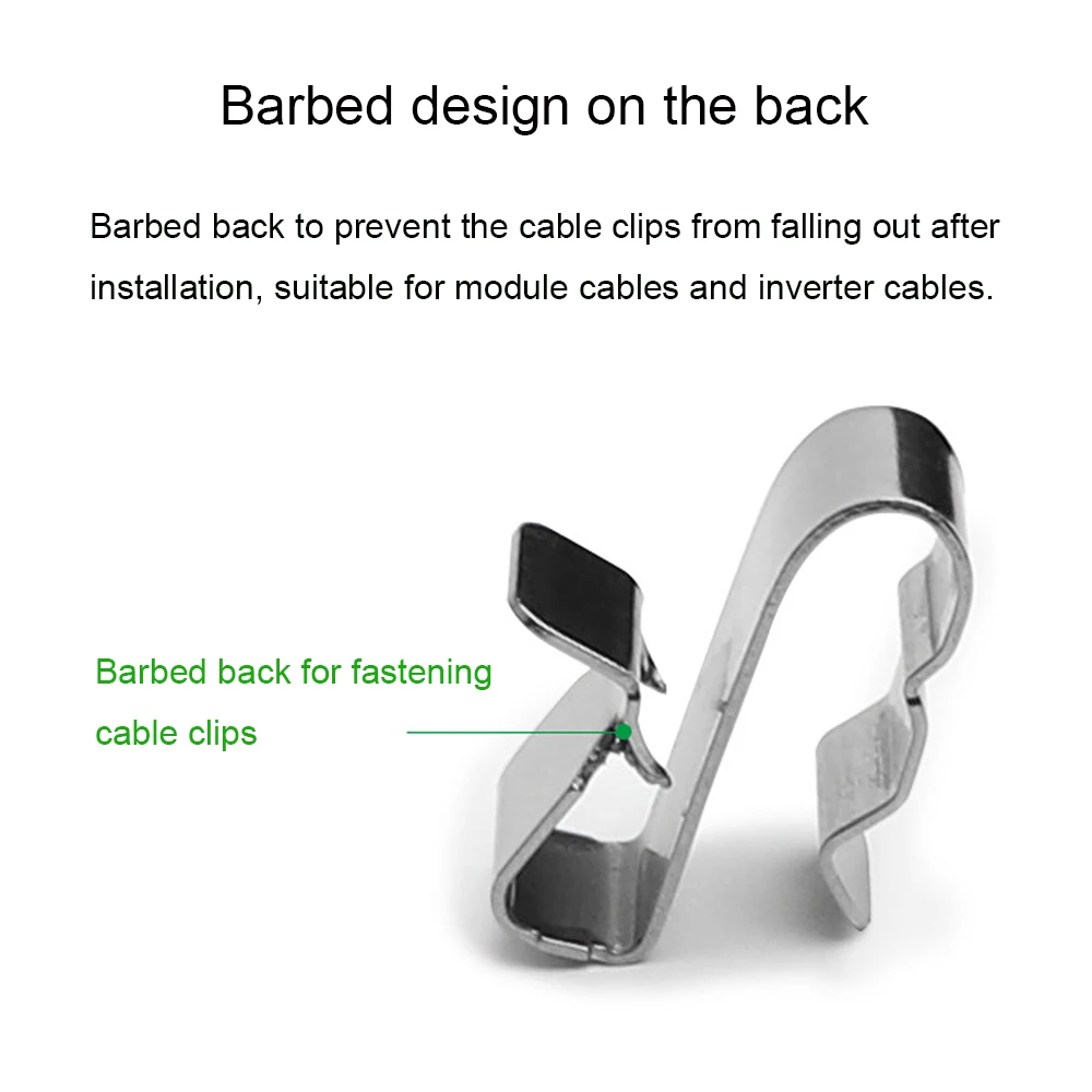 Solar Panel Clips Stainless Steel Solar Panel Cable Clips PV Panel Wire Harness Clamps Solar Cable Fastener Clip For Double Wire