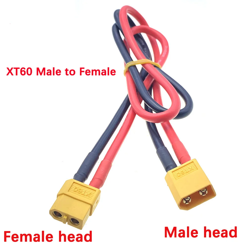 12AWG XT60 Male Female Conversion Plug Connection Cable With Silicone Extension Lead Wire Battery Connector 10/20/50/100CM