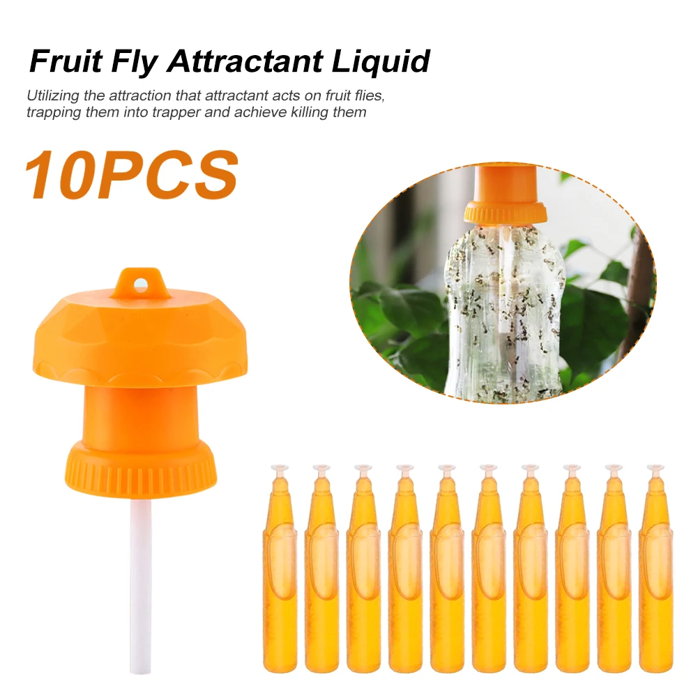 10Pcs 2ML Fruit Fly Attractant Liquid Fruit Fly Killer Drosophila Attractant For Outdoor Camping Travaling 2023New