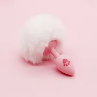 Fuchsschwanz-Analplug – weiches Silikonmaterial, flauschiger weißer Schwanz, sexy Spielzeug für Erwachsene für Rollenspiele und Fantasie 5