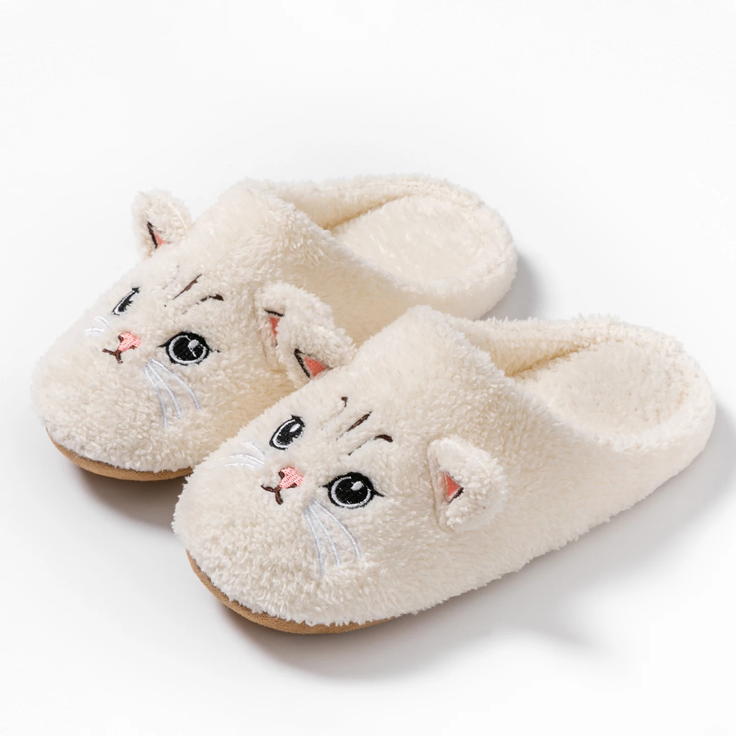 Women's House Slippers, Cute Cartoon Plush Non-Slip Indoor Bedroom Floor Shoes, Warm & Cozy Home Footwear for Winter&Autumn - 4