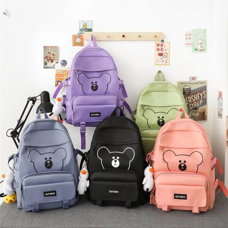 Junior High School Students Lightweight Ins Campus Sweet Student Backpack Multi-piece Set