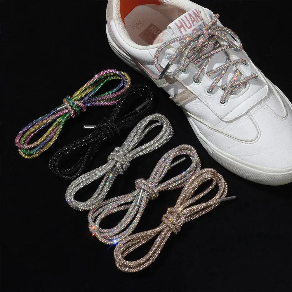 1PC Luxury Drawstring Fashion Accessories Bright Strings Rhinestone  ShoeLaces Diamond Shoe Laces Sneakers Laces