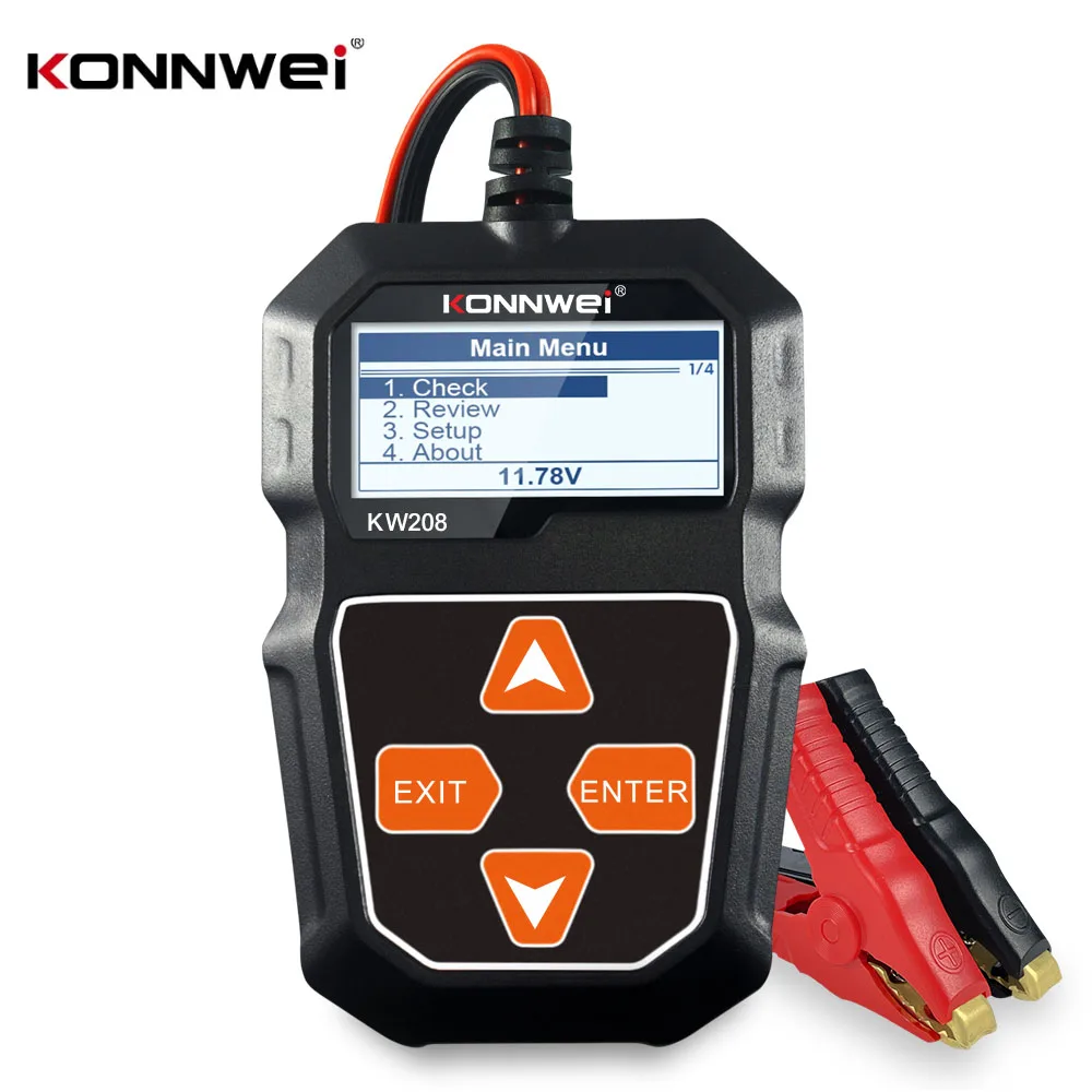 KONNWEI 자동차 배터리 테스터, KW208, 12 V 100-2000CCA 크랭킹..