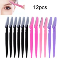 12 Pcs Mix Color Eyebrow Razor Women Face And Body Safe Trimmer Hair Shaver Eye Brow Remover With Cover Small Makeup Tools Set 1