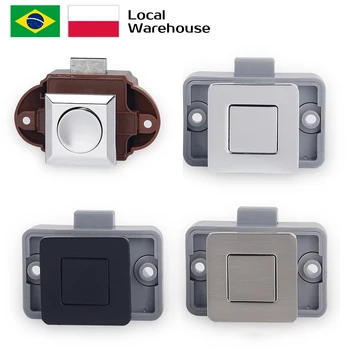 KAK 10pcs Camper รถ PUSH LOCK RV Caravan เรือมอเตอร์บ้านตู้ลิ้นชักลิ้นชักปุ่มล็อค Keyless เฟอร์นิเจอร์ประตูล็อคฮาร์ดแวร์ 1