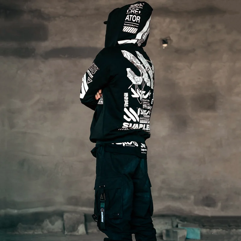 y2k 変形 ジッパー パンツ ボトムス ストリート パンク テックウェア Punk Rivets Zipper Black Cargo Pants Y2K Techwear Leggings