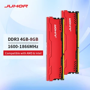 Оперативная память JUHOR DDR3 4 ГБ 8 ГБ 1600 МГц 1866 МГц память для настольного компьютера Новый Dimm DDR3 1333 МГц 1,5 В ОЗУ s с радиатором
