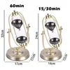 15-60 Minutes European Retro Brass Hourglass 360° Rotating Metal Sand Clock Antique Timer Home Office Desktop Decoration Gifts 6