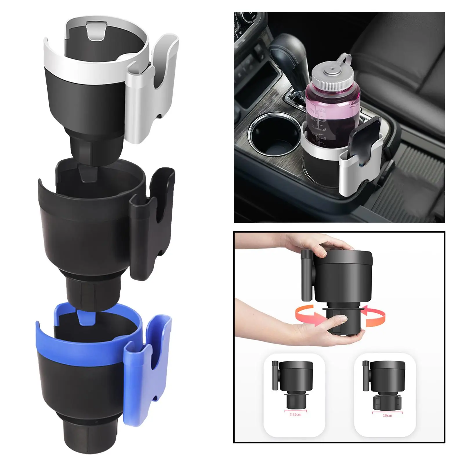 2 in 1 Car Water Cup Holder Dual Hole Adapter Car Cup Grooves Cars