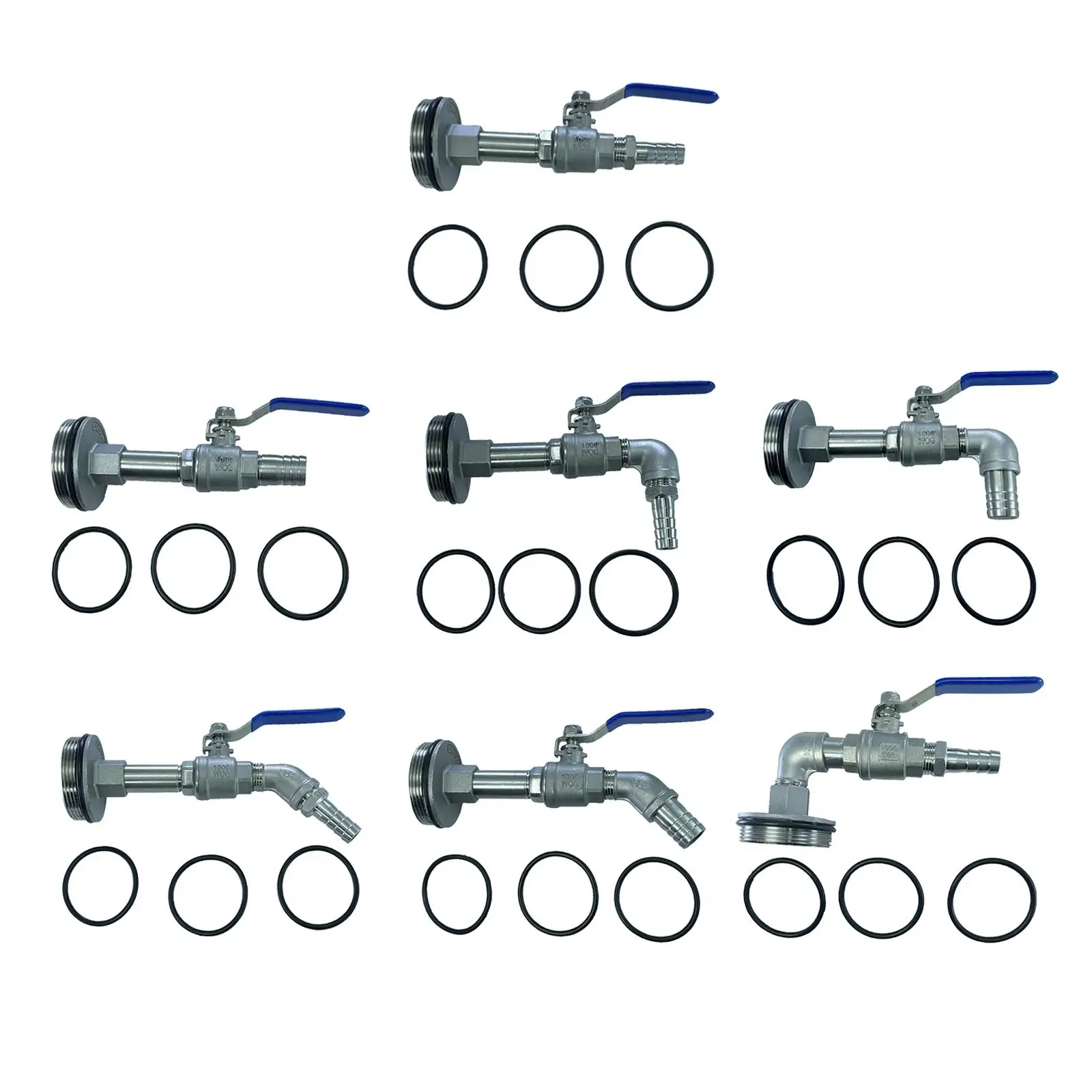 

Stainless Steel Ball Valve Adjustable Install Angle Tank Tap Adapter for Galvanized Barrel 50 Gallon Oil Barrel Accs Replacement