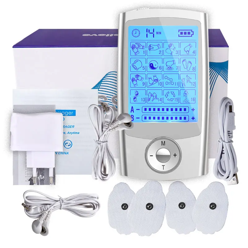 16 Mode Dual Output Ems Muscle Stimulator TENS Digital Massager Acupuncture EMS Massager Physiotherapy Device Fast Dropship 6