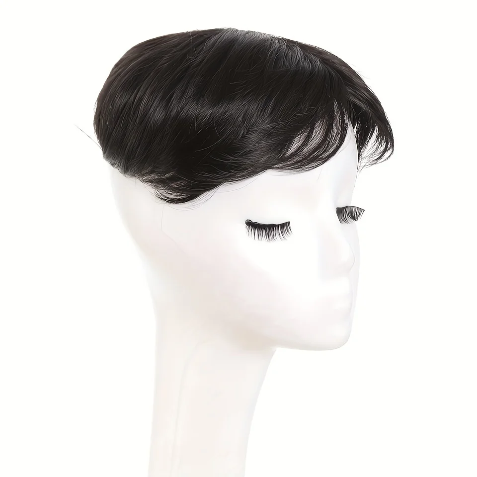 Synthetic Men Short Straight Wig Black for Male Hair Fleeciness Realistic Natural Headgear Hair Heat Resistant for Daily Party - 4