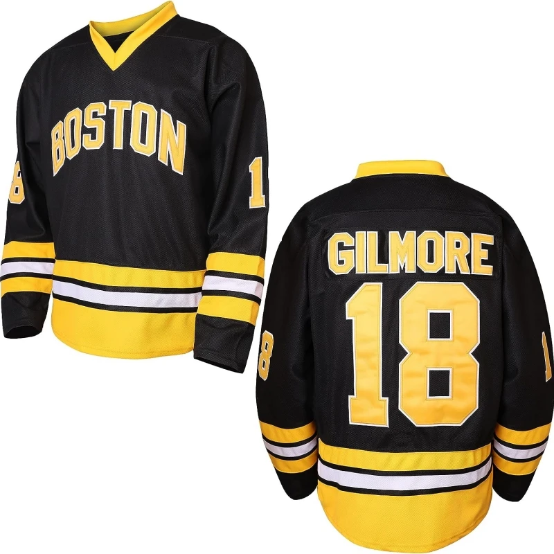 Happy Gilmore 1996 Movie Ice Hockey Jersey Men's Outdoor Sweatshirt Black Sewing Embroidery