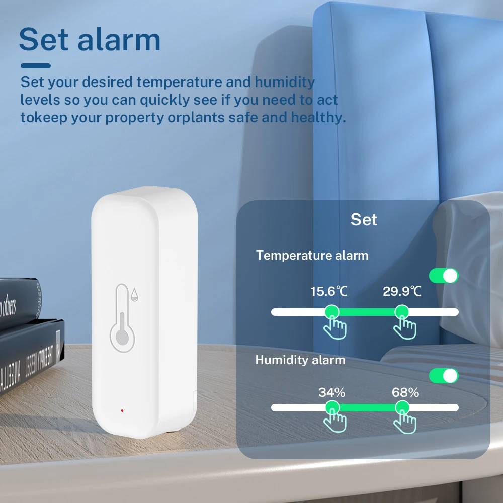 Enhanced Smart Home WiFi Temperature & Humidity Sensor with APP Remote Control