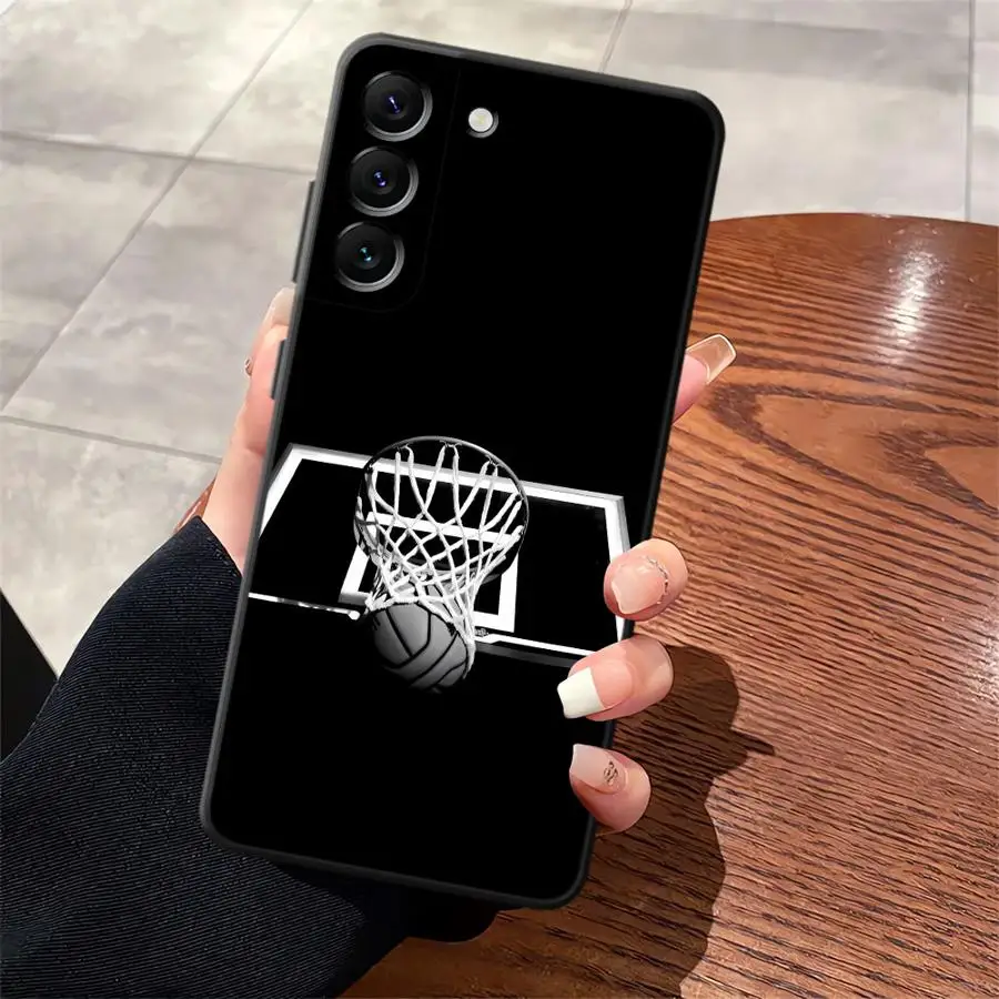 Sleek Black Basketball Design Soft Phone Cover Case