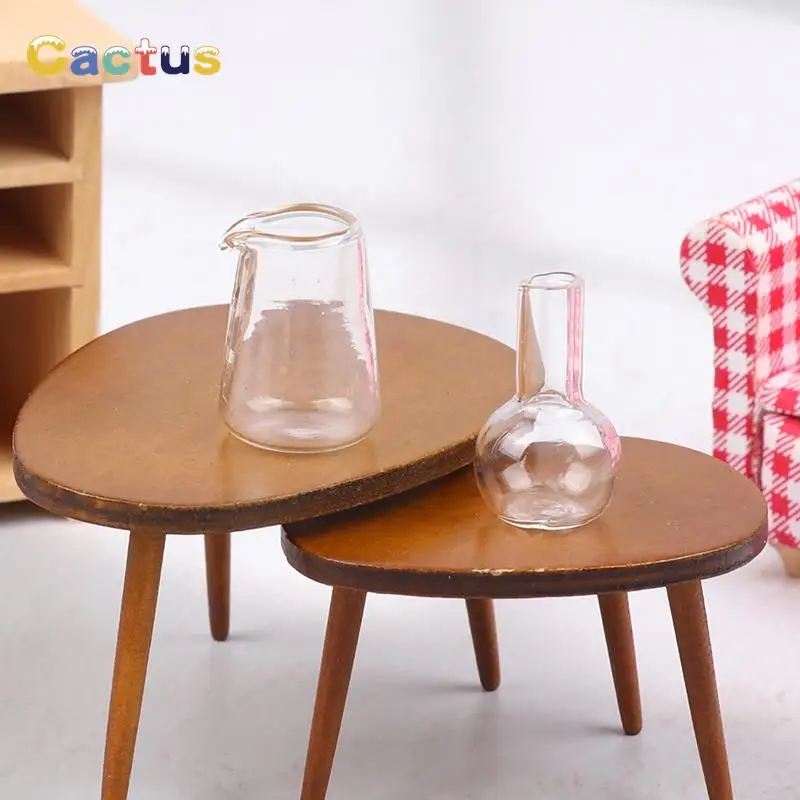 

1:12 Dollhouse Miniature Measuring Cup Flask Experimental Tool Clear Vase Model Decor Toy Doll House Accessories