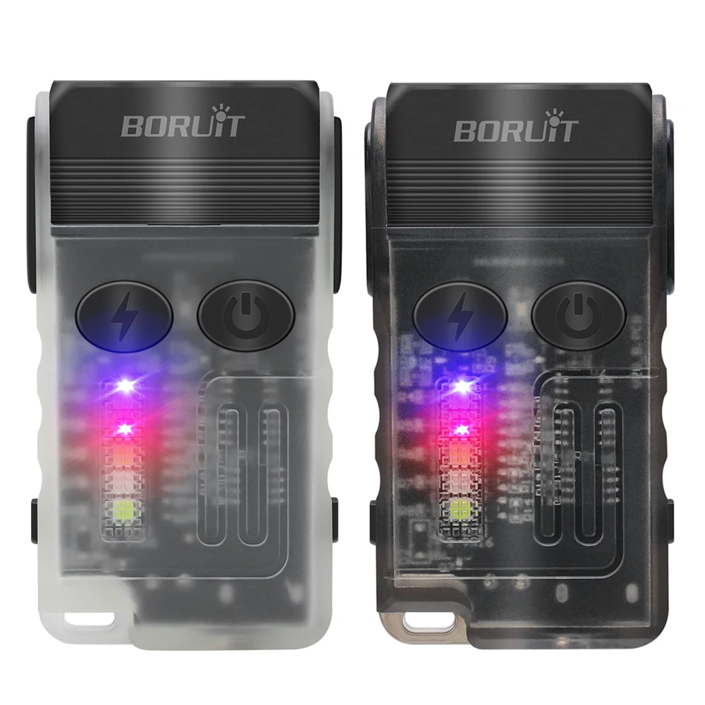 BORUIT V15 Mini Linterna, 1200 Lumen Linterna LED Recargable, 80° Rotación Con 10 Modos, Impermeable IP67, Cola Magnética, Para Emergencias De
