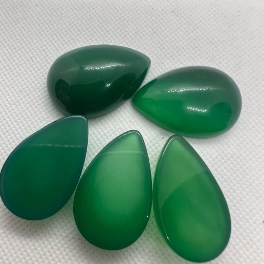 Green Agate Stone water drop pendant for Diy Jewelry women accessories necklace with Stones Big female 5pc amulet charms