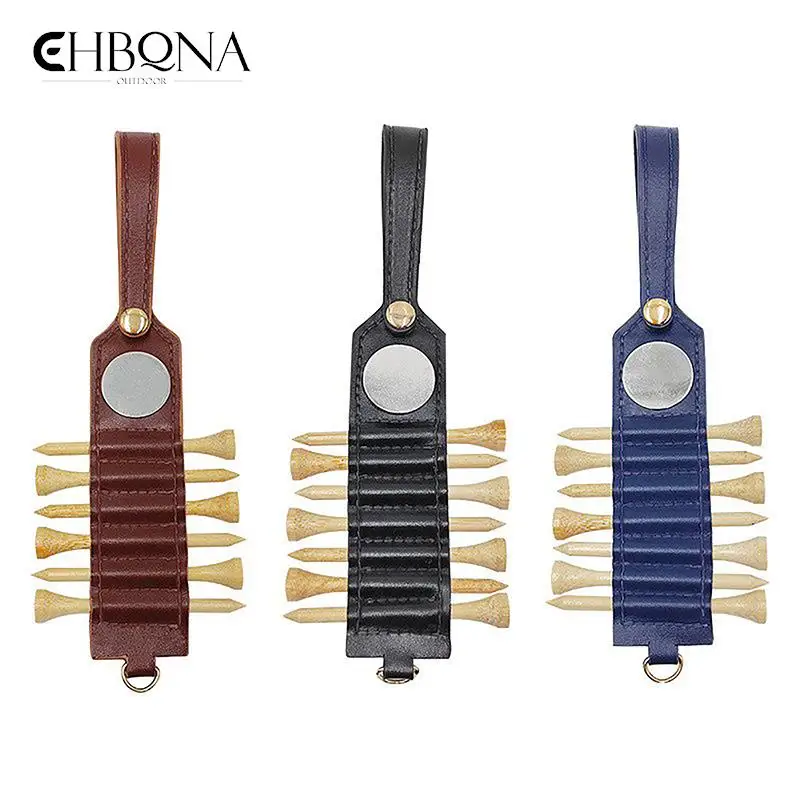

1PC New Golf Blank Ball Mark Tee Case Holder Golf Ball Nail Storage Holster Golf Tee Belt PU Leather Golf Ball Nail Hanging Case