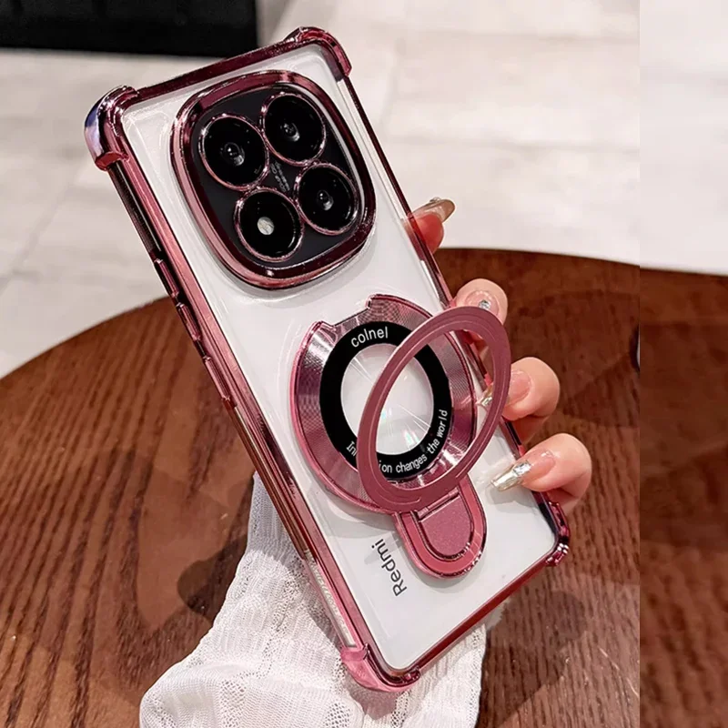 Luxury Plating Magnetic Bracket Shockproof Stand Holder Case