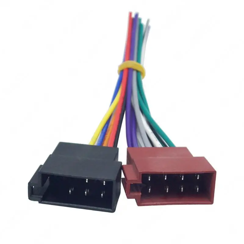 2Pcs Universal Car Radio Wiring Harness Plug Cable Auto Stereo Adapter Wiring Connector Equipment J60F