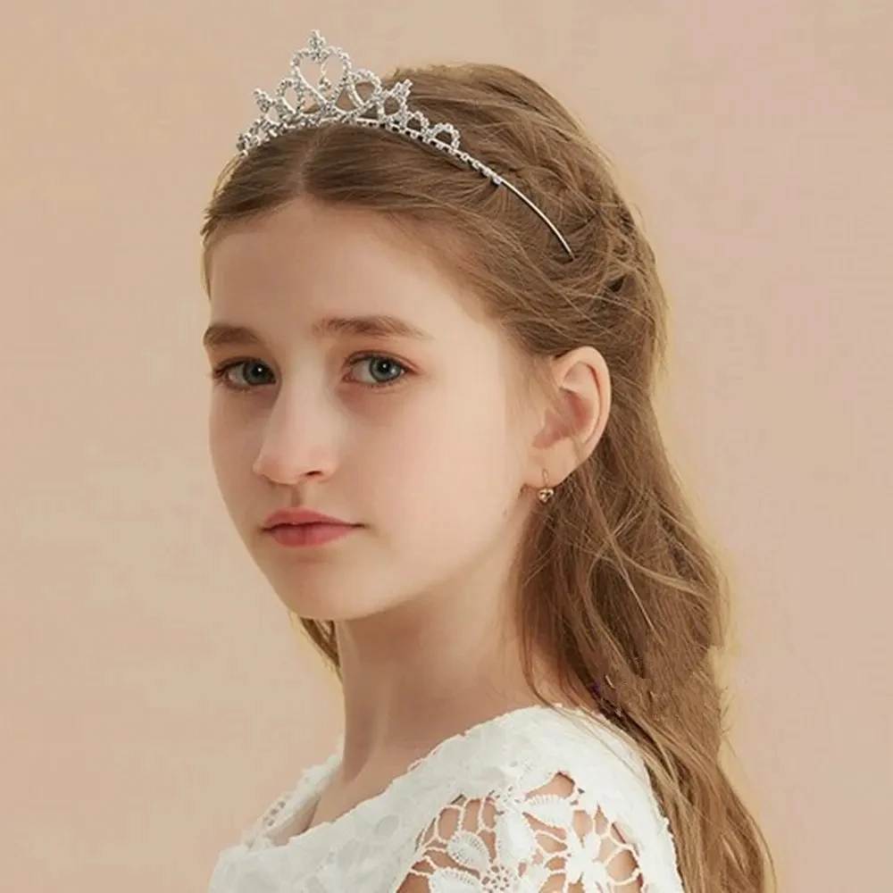 Happy Birthday Crystal Rhinestone Crown Hair Bands For Kids Girl Prom Headband Wedding Prom Gift Tiaras Hair Jewelry Accessories hair accessory jewelry accessories hair band crown hair headdress bridal headwear