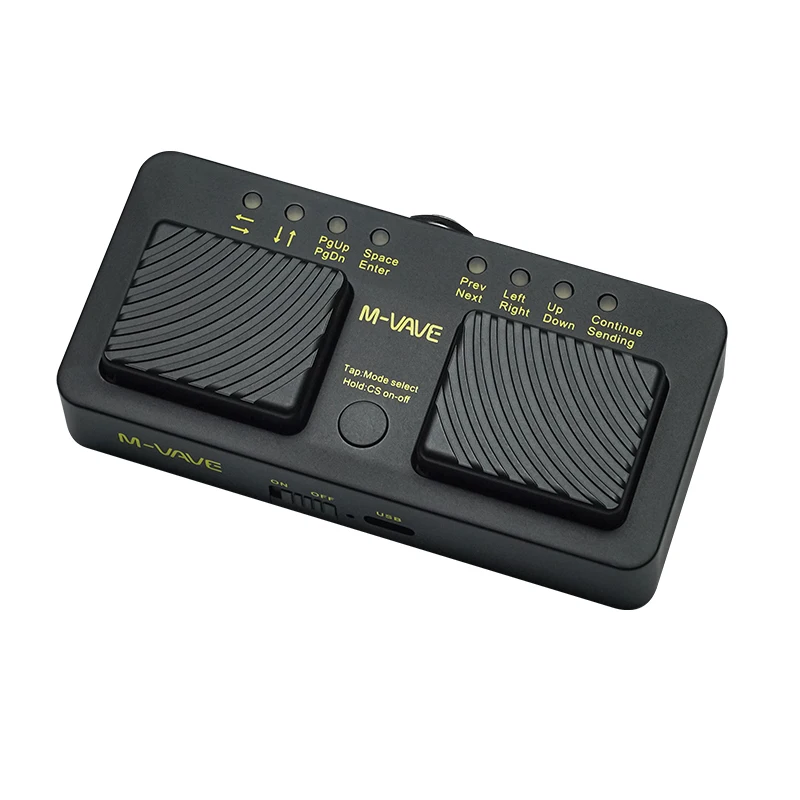 M-VAVE 큐브 터너 프로 무선 블루투스 페이지 터너, 사일런트 풋 페달, USB 충전식, 아이패드 아이폰 태블릿 스마트폰용 
