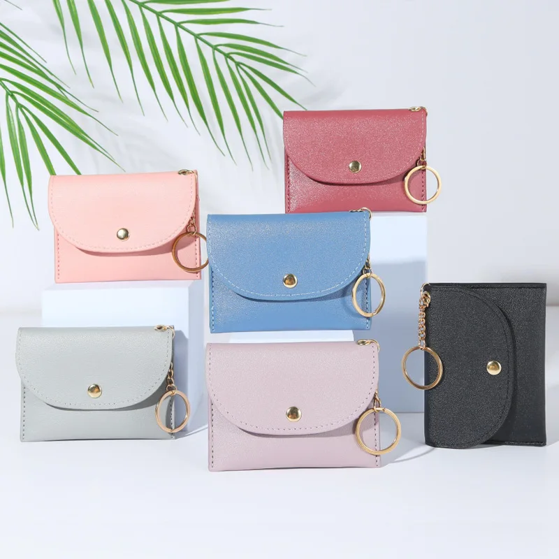 

Women's Coin Purse Cute Student Candy Colored Money Clip Wallet PU Leather Card Bag Wholesale