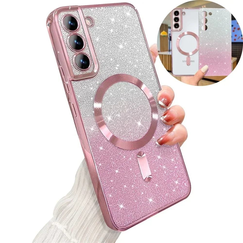 Gradient Glitter Magnetic Bling Soft Clear TPU Phone Case