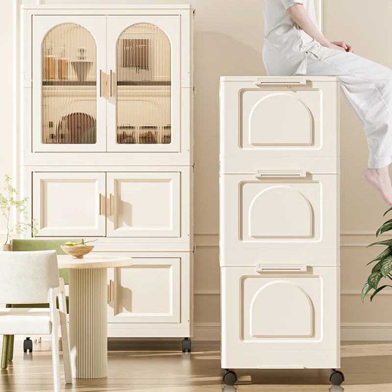 Closet Shelves Children Wardrobes Storage Organizer Hanger Mobile Children Wardrobes Plastic Szafa Na Ubrania Furniture MR50CW