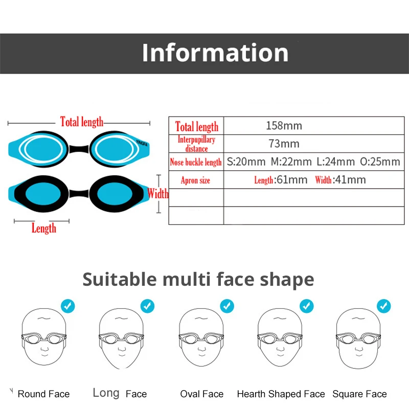 +2.0 to +3.5 Adult Presbyopia Swim Glasses Anti-fog  Men Women Swimming Goggles Waterproof Adjustable Water Sports Eyewear 6
