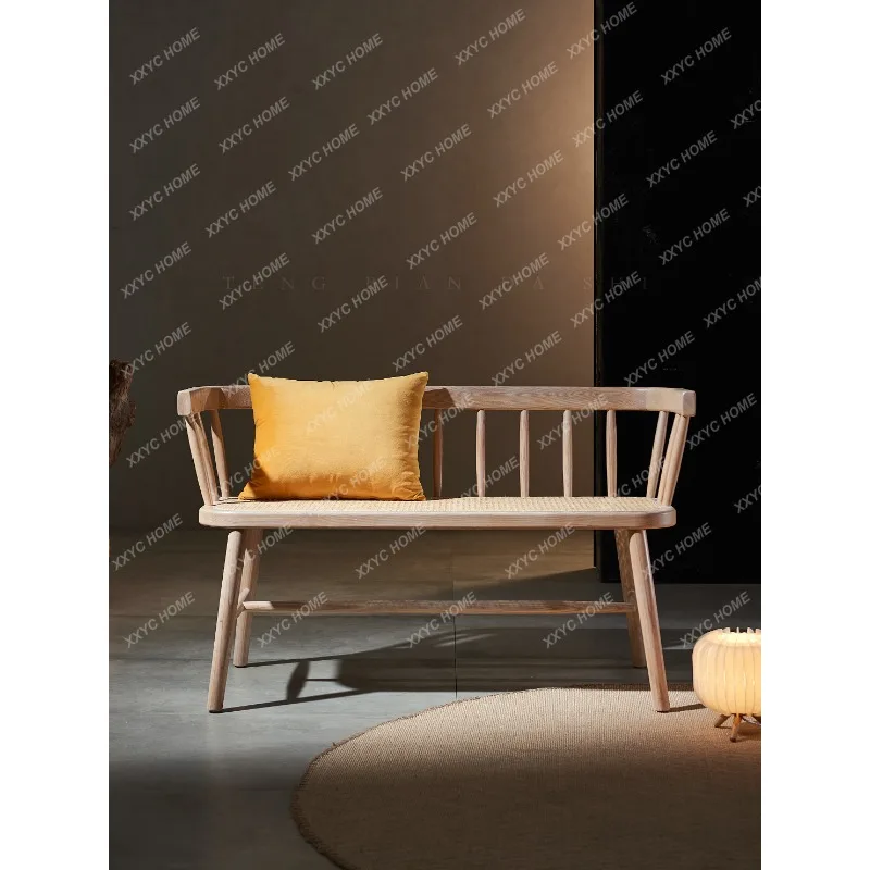 

Кресло из цельной древесины для гостиной, двойное трехместное кресло из ротанга, мебель для комнаты